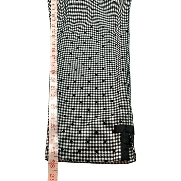 TALBOTS Wool Blend Lined Slim Leg Trousers Black / White Plaid w/ Polka Dot 14 - Picture 7 of 11